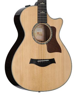 Taylor 612ce 12 Fret V-Class Grand Concert Acoustic Electric Guitar with Case Body Angled View